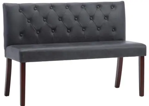 Bancă, gri, 120 cm, velur ecologic - 2/5