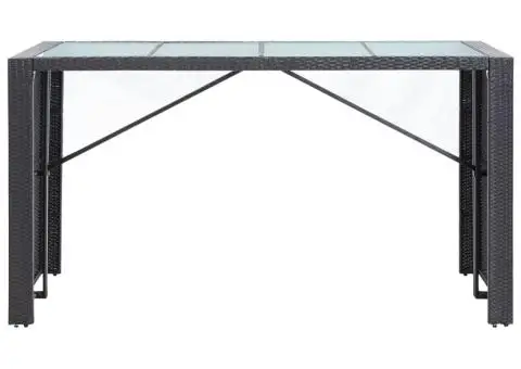 Set mobilier de bar de exterior, negru, poliratan - 3/5