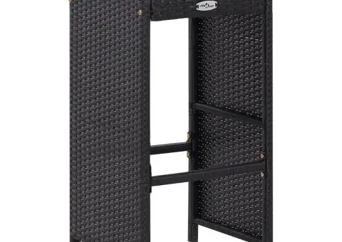 Set mobilier de bar de exterior, negru, poliratan - 5/5