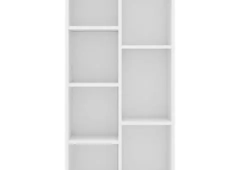 Bibliotecă, alb, 50x25x106 cm, lemn prelucrat - 4/5