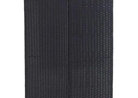 Set mobilier bar de grădină cu perne, 7 piese, negru, poliratan - 4/5