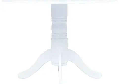 Masă de bucătărie, alb, 106 cm, lemn masiv de hevea - 1/5