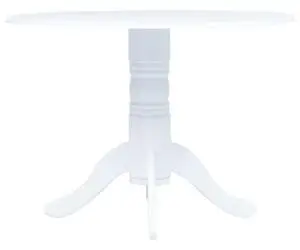 vidaXL Masă de bucătărie, alb, 106 cm, lemn masiv de hevea