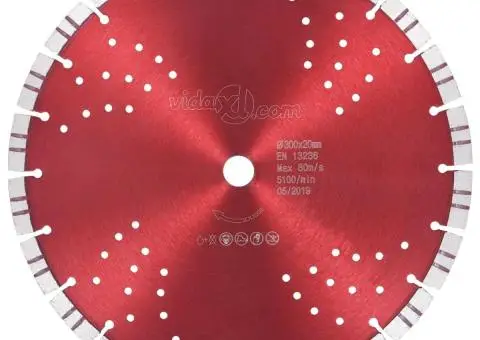 Disc diamantat de tăiere cu segmente turbo și găuri oțel 300 mm - 1/4