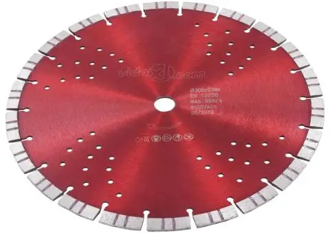 Disc diamantat de tăiere cu segmente turbo și găuri oțel 300 mm - 2/4