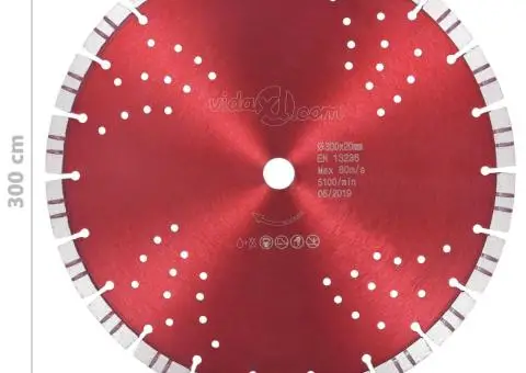 Disc diamantat de tăiere cu segmente turbo și găuri oțel 300 mm - 4/4