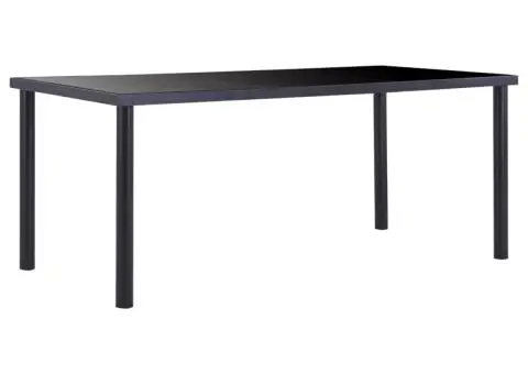 Set mobilier de bucătărie, 7 piese, negru, piele ecologică - 2/5