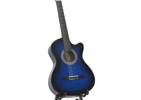 Set chitară clasică occidentală 12 piese 6 corzi albastru 38" - 2/5