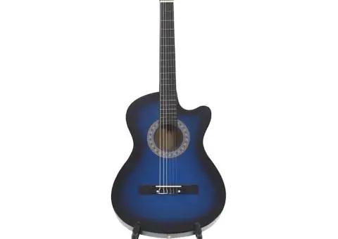 Set chitară clasică occidentală 12 piese 6 corzi albastru 38" - 5/5