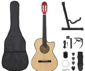 vidaXL Set chitară acustică occidentală 12 piese 6 corzi cu egalizator