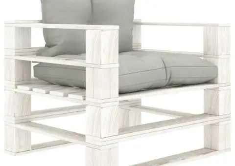 Canapea de grădină din paleți, perne gri taupe, lemn - 1/5