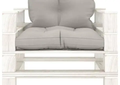 Canapea de grădină din paleți, perne gri taupe, lemn - 2/5