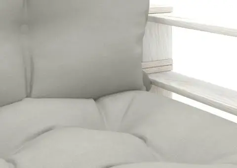 Canapea de grădină din paleți, perne gri taupe, lemn - 5/5