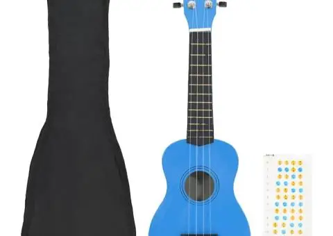 Set ukulele Soprano pentru copii, cu husă, bleu, 21" - 1/5