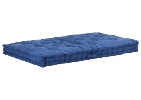 Pernă podea canapea din paleți, bleu, 120 x 80 x 10 cm, bumbac - 1/5