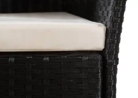 Set mobilier de exterior, 5 piese, negru și maro, poliratan - 5/5