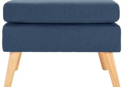 Taburet, albastru, material textil - 2/5