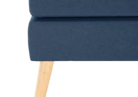 Taburet, albastru, material textil - 4/5