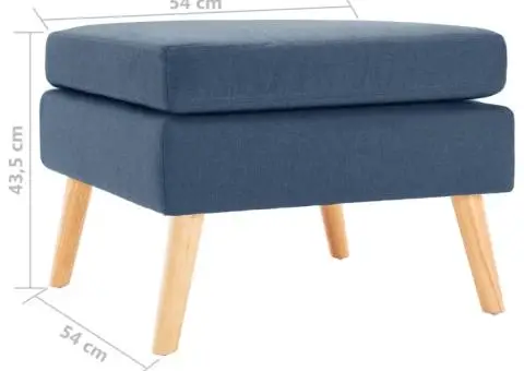 Taburet, albastru, material textil - 5/5