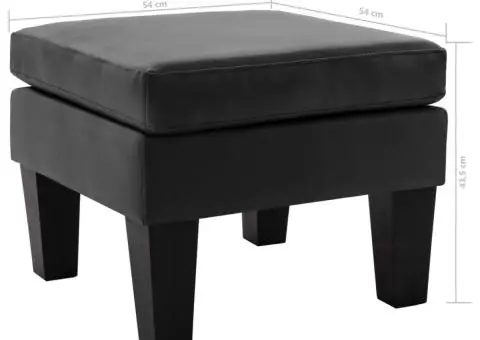 Taburet, negru, piele ecologică - 4/4