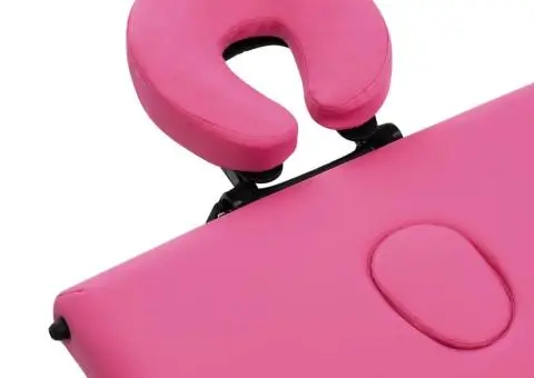 Masă de masaj pliabilă, 3 zone, roz, aluminiu - 5/5