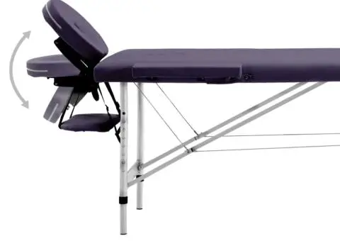 Masă de masaj pliabilă, 2 zone, violet, aluminiu - 5/5