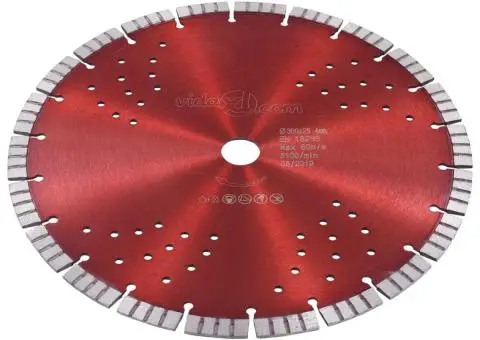 Disc diamantat de tăiere cu segmente turbo și găuri oțel 300 mm - 2/4