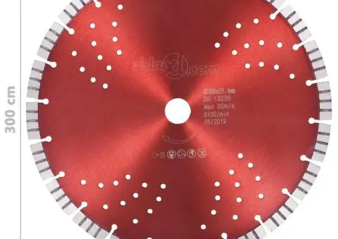 Disc diamantat de tăiere cu segmente turbo și găuri oțel 300 mm - 4/4