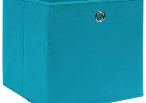 Cutii de depozitare, 10 buc., bleu, 32x32x32 cm, textil - 2/5