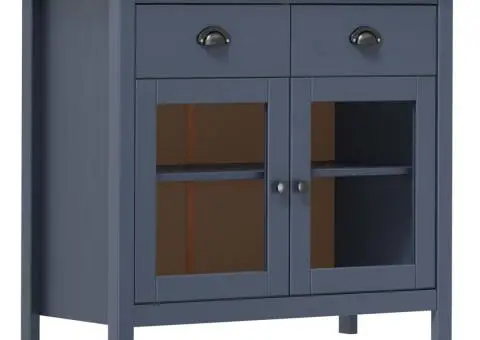 Servantă Hill, gri, 90x40x80 cm, lemn masiv de pin - 1/4