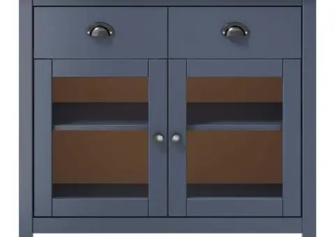 Servantă Hill, gri, 90x40x80 cm, lemn masiv de pin - 2/4