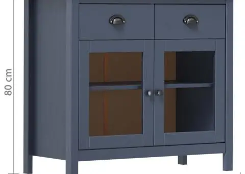 Servantă Hill, gri, 90x40x80 cm, lemn masiv de pin - 4/4