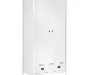 vidaXL Șifonier cu 2 uși Hill, alb, 89x50x170 cm, lemn masiv de pin