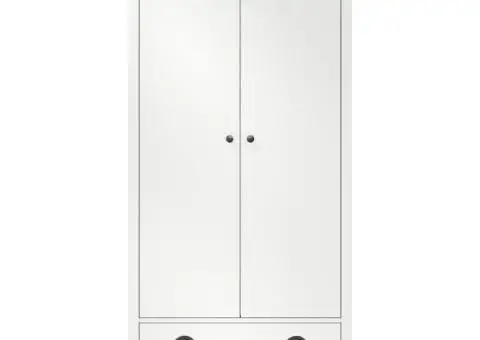 Șifonier cu 2 uși Hill, alb, 89x50x170 cm, lemn masiv de pin - 2/5