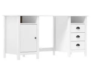 vidaXL Birou Hill, alb, 150x50x74 cm, lemn masiv de pin