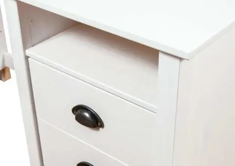 Birou Hill, alb, 150x50x74 cm, lemn masiv de pin - 5/5