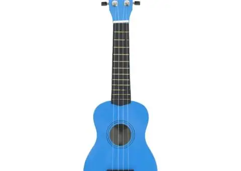 Set ukulele Soprano pentru copii, cu husă, bleu, 23" - 3/5