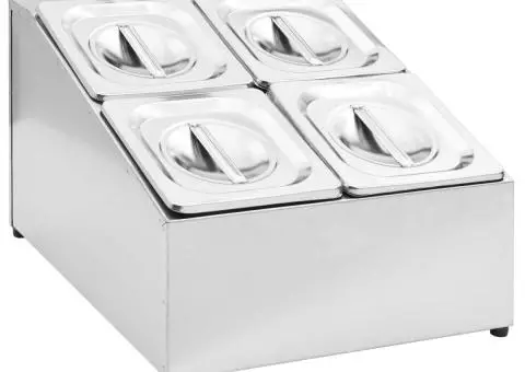 Recipient Gastronorm cu 4 secțiuni GN 1/6 oțel inoxidabil - 2/5