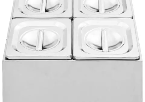 Recipient Gastronorm cu 4 secțiuni GN 1/6 oțel inoxidabil - 3/5