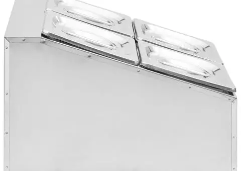 Recipient Gastronorm cu 4 secțiuni GN 1/6 oțel inoxidabil - 4/5