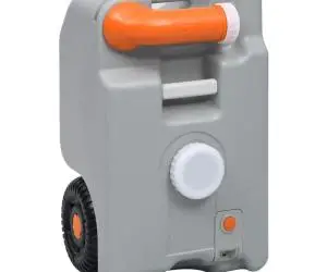 vidaXL Rezervor de apă cu roți pentru camping, gri, 25 L
