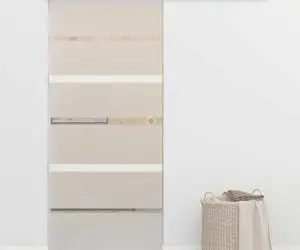 vidaXL Ușă glisantă, argintiu, 90 x 205 cm, sticlă ESG și aluminiu