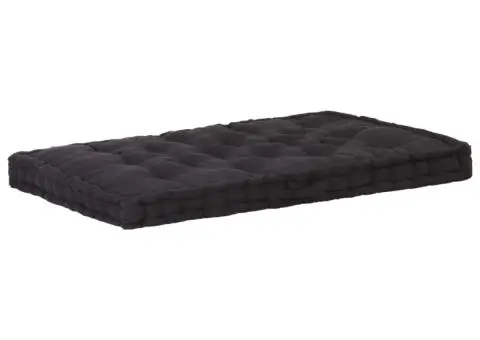 Pernă podea canapea din paleți, negru, 120 x 80 x 10 cm bumbac - 1/5