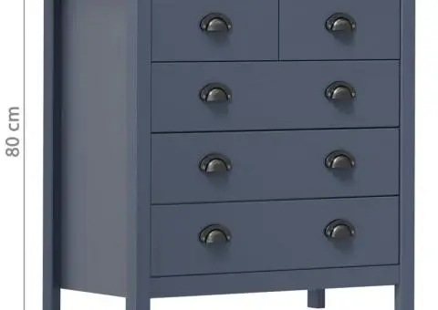 Servantă Hill, gri, 79x40x80 cm, lemn masiv de pin - 4/4