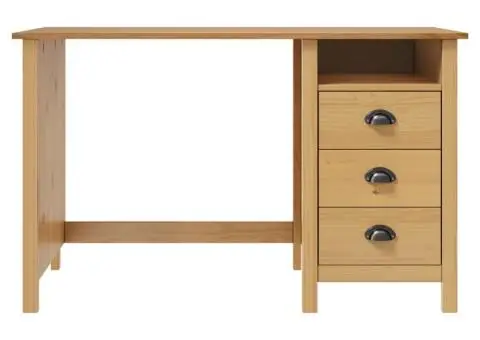 Birou Hill cu 3 sertare, 120x50x74 cm, lemn masiv de pin - 2/5