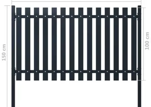 Panou de gard antracit 174,5x100 cm oțel vopsit electrostatic - 4/4