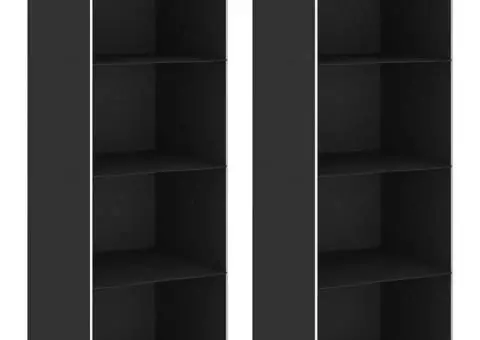 Organizatoare suspendate dulap, 2 buc., cu 4 rafturi, textil - 1/5