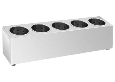 Suport tacâmuri 5 inserții oțel inoxidabil dreptunghiular - 2/5