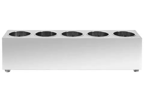 Suport tacâmuri 5 inserții oțel inoxidabil dreptunghiular - 3/5