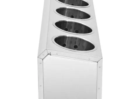 Suport tacâmuri 5 inserții oțel inoxidabil dreptunghiular - 4/5